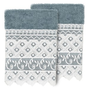 Linum Home Textiles 100% Turkish Cotton AIDEN Embellished Towel Set - 1 of 2