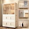 Vynxaria Portable Wardrobe Closet Organizer - 9 Magnetic Doors, 9 Cubes, 1 Hanging Rod & 6 Hangers for Baby Clothes Storage in White - 2 of 4