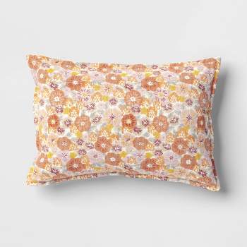 Printed Cotton with Embroidery Lumbar Throw Pillow - Room Essentials™