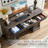 Brafabhome Wooden Executive Desk with Power Outlets, Farmhouse Computer Desk with File Drawer Study Writing Table with Storage for Bedroom Home Office - 4 of 4