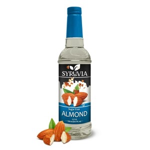 Syruvia Sugar Free Almond Syrup for Coffee 25.4 fl oz Premium Coffee Flavoring Syrup - 1 of 4
