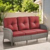 POCASSY 72" Wide Outdoor Sofa Furniture Outdoor Wicker Sofa Weather Resistant Rattan with Deep Seat for Patio Backyard Porch - 2 of 4