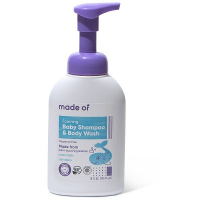 MADE OF Organic Baby Shampoo and Body Wash Fragrance Free - 10oz