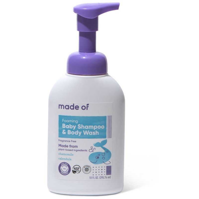 MADE OF Organic Baby Shampoo and Body Wash Fragrance Free - 10oz, 1 of 10