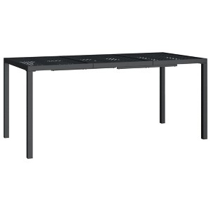 vidaXL Patio Table, Anthracite 65"x31.5"x28.3" Steel - 1 of 4
