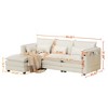DYHOME Modular Sectional Sofa L Shaped Couch, 3 Seat Sofa Set with Ottoman and Pillows, Chenille Fabric - 3 of 4