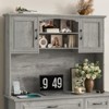 47" Executive Desk with Hutch, Drawers & LED Light, Computer Desk with Charging Station - 4 of 4