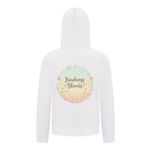 Everyday Kids “Kindness Blooms” Girls Zip Up Hoodie – Pastel Floral Positive Sweatshirt - 1 of 4