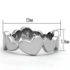 Slickblue Stainless Steel Band for Women, Polished No-Plating Finish, Heart Accent, Simple No Stone Style, Size 5-10 - 2 of 4