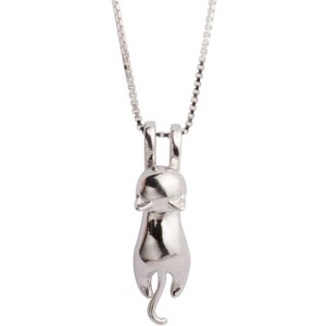 Sterling Silver Cat Necklace for Women - Dainty Gold Plated Choker, Trendy Gift for Her - 1 of 4