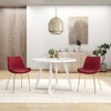 NicBex Round Dining Table Set Morden Kitchen Table for 2 with Trestle Base and 2 Velvet Chairs for Home Office - 4 of 4