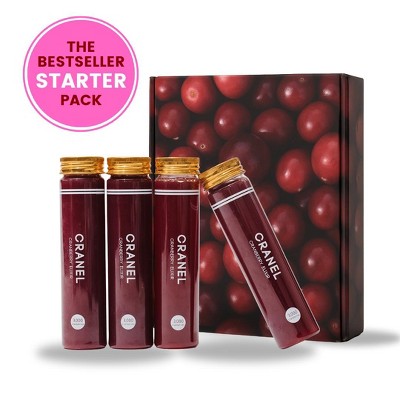 CRANEL UTI Support Cranberry Elixir 4X Bottles (Monthly Supply) Antibiotic-Free 3K Cranberries, 500mg PACs, No Added Sugar