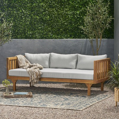 VisioGear Daybed, 3 Seater Daybed Conversation Set with Arms, Grey, 67.5"*32"*24.25"