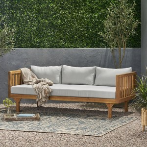 VisioGear Daybed, 3 Seater Daybed Conversation Set with Arms, Grey, 67.5"*32"*24.25" - 1 of 4