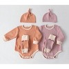 MyKids-USA Baby Striped Graphic Bodysuit Onesies Combo Pants & Hat 3 Pieces Sets Tracksuit - 4 of 4