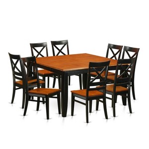 9 Piece Dining Room Furniture Set - Square Table with Butterfly Leaf & 8 Chairs - 54x54 Inch - 1 of 4