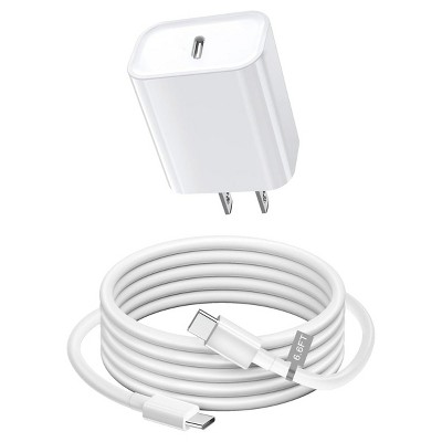 Boersma 2-Pack iPhone 15 USB-C Wall Charger with 6FT Type-C to C Cable, PD 20W Quick Charging Block for all iPhone 15, iPad Air, iPad Pro, MacBook Air