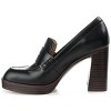 Journee Womens Ezzey Loafer Mid Stacked Heel Square Toe Pumps - 2 of 4
