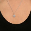 Pompeii3 3/4 Ct TW Round Cut Diamond Halo Solitaire Pendant 14k White Gold Necklace - 4 of 4