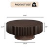 GDFStudio Wright Modern 31.5" Pine Wood Round Coffee Table - 3 of 4
