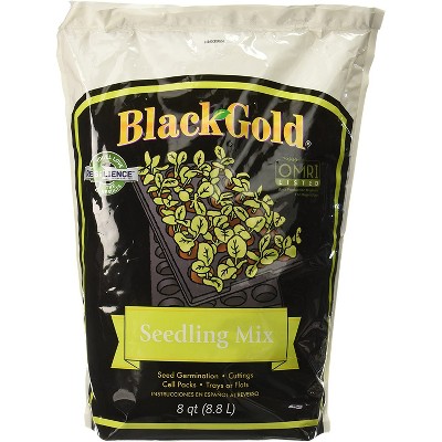 SunGro Black Gold Seedling Germination Mix for Seeds, Cutting, Vegetables, and Herbs, 8 Quart Bag