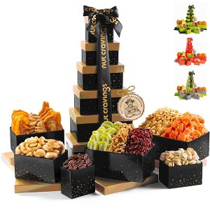 Thank You Gift Tower Basket for Women Men, Deluxe Food Gift by Nut Cravings (1 Pack) - 1 of 4