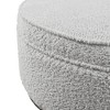 Loring Upholstered Round Cocktail Ottoman with Metal Base Gray - Madison Park: Textured Fabric, Modern Design - 4 of 4