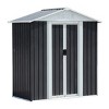 Syemin Storage Sheds 5ftx3ft Pent Roof Grey Outdoor Tool Bike Storage Garden Shed With Aluminum Alloy Frame and Sliding Door, Grey, 62.2"*33.1"*72.5" - 2 of 4