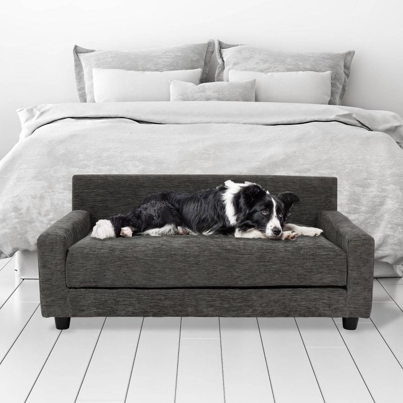 Club Nine Pets Metro Orthopedic Dog Sofa Bed - Charcoal Gray - M, 4 of 8
