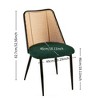 Grungis Boucle Armless Kitchen Chair Set of 4,Upholstered Dining Chairs with Curved Rattan Backrest for Dining Room,Kitchen - 3 of 4