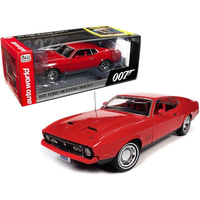1971 Ford Mustang Mach 1 Bright Red (James Bond 007) "Diamonds are Forever" (1971) Movie 1/18 Diecast Model Car by Autoworld