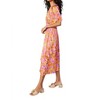 Women's SPLIT NECK SMOCKED MIDI DRESS - current air - 3 of 4