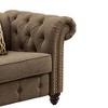 Linen Upholstered Tufted Accent Chair with Decorative Pillow and Loose Seat Cushion for Living Room - 4 of 4