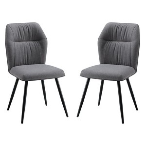 AMERLIFE Upholstered Dining Chairs, Curved High Back Modern Kitchen Chairs - 1 of 4