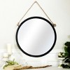 VIP Metal 19 in. Black Round Hanging Mirror - 2 of 4