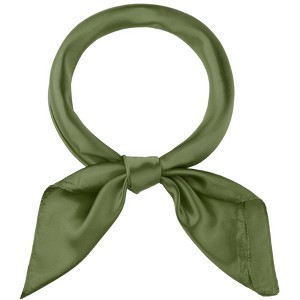 INSPIRE CHIC Women's Solid Color Satin Large Square Scarf Neckerchief Bandanas 35"x35" - 1 of 4