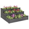 vidaXL Garden Raised Bed Strawberry Planter Vegetable Herb Bed Solid Wood Fir - Gray - 3 of 4