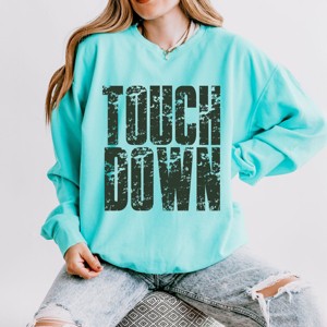 Touch Down Block Distressed - Women's Lightweight Garment Dyed Sweatshirt - 1 of 4