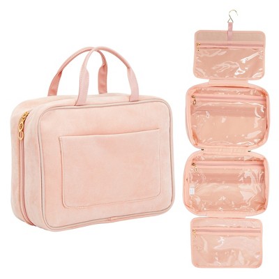 Glamlily Pink Makeup Organizer Travel Case Bag For Cosmetics Make Up, 10.2  X 9.4 X 3.7 In : Target