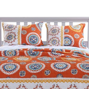 Greenland Home Fashions Rozario Tangerine Sham, 20x26 Inches - 1 of 4