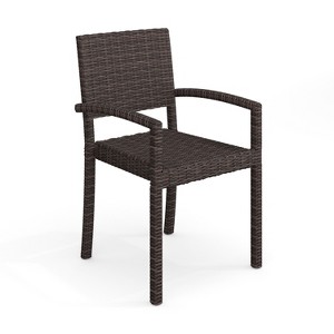 Martha Stewart Bedford Indoor-Outdoor Stackable Patio Dining Armchair in Rattan Wicker - 1 of 4