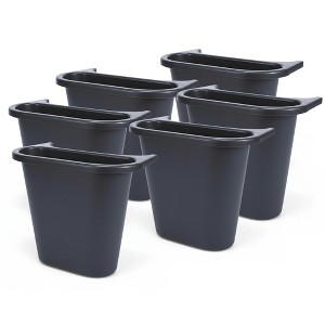 Rubbermaid Resin Deskside Wastebasket, Small Plastic Trash Can, Black, 6 Pack - 1 of 3