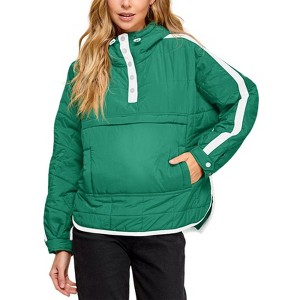 Imily Bela Womens Oversized Puffer Pullover Jacket Quilted Color Block Puffy Hooded Coat Fall Hoodies Outerwear with Pockets - 1 of 4