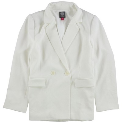 Vince Camuto Womens Parisian Crepe Double Breasted Blazer Jacket