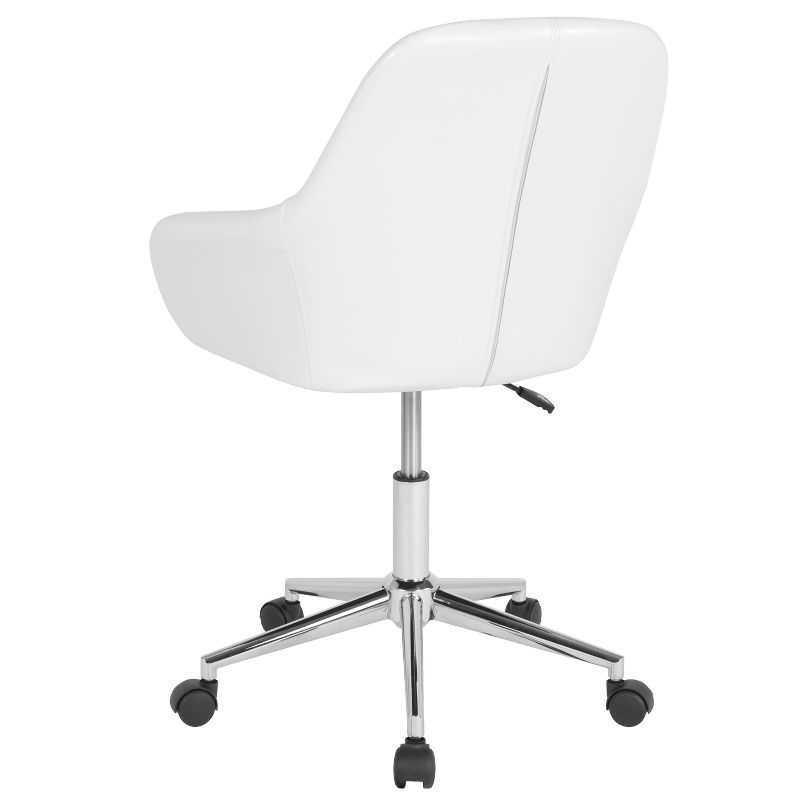 Flash Furniture Cortana Home and Office Mid-Back Chair in White LeatherSoft, 4 of 8