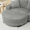 110.63" Corduroy L-Shaped Modular Sectional Sofa with Arc Footstool & Removable Cushions - 3 of 4