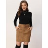 INSPIRE CHIC Women's Faux Suede High Waist Belted A-Line Mini Skirts - 4 of 4