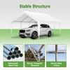 SEVOBAL Carports and Storage Sheds Heavy Duty Steel Frame Canopy with Removable Sidewalls for Outdoor Vehicle Protection, White, 240"*127"*117.6" - 2 of 4
