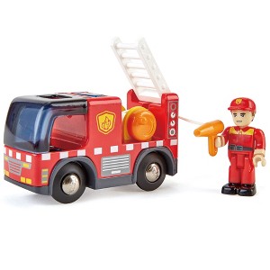 Hape: Light & Sound: Fire Truck With Siren - Red - Ages 3+ - 1 of 4