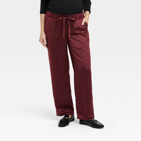 Under Belly Satin Maternity Pants - Isabel Maternity by Ingrid & Isabel™  Burgundy XS